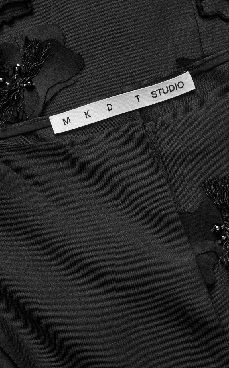 Dove Atelier Silk-Wool Twill Midi Dress black 8