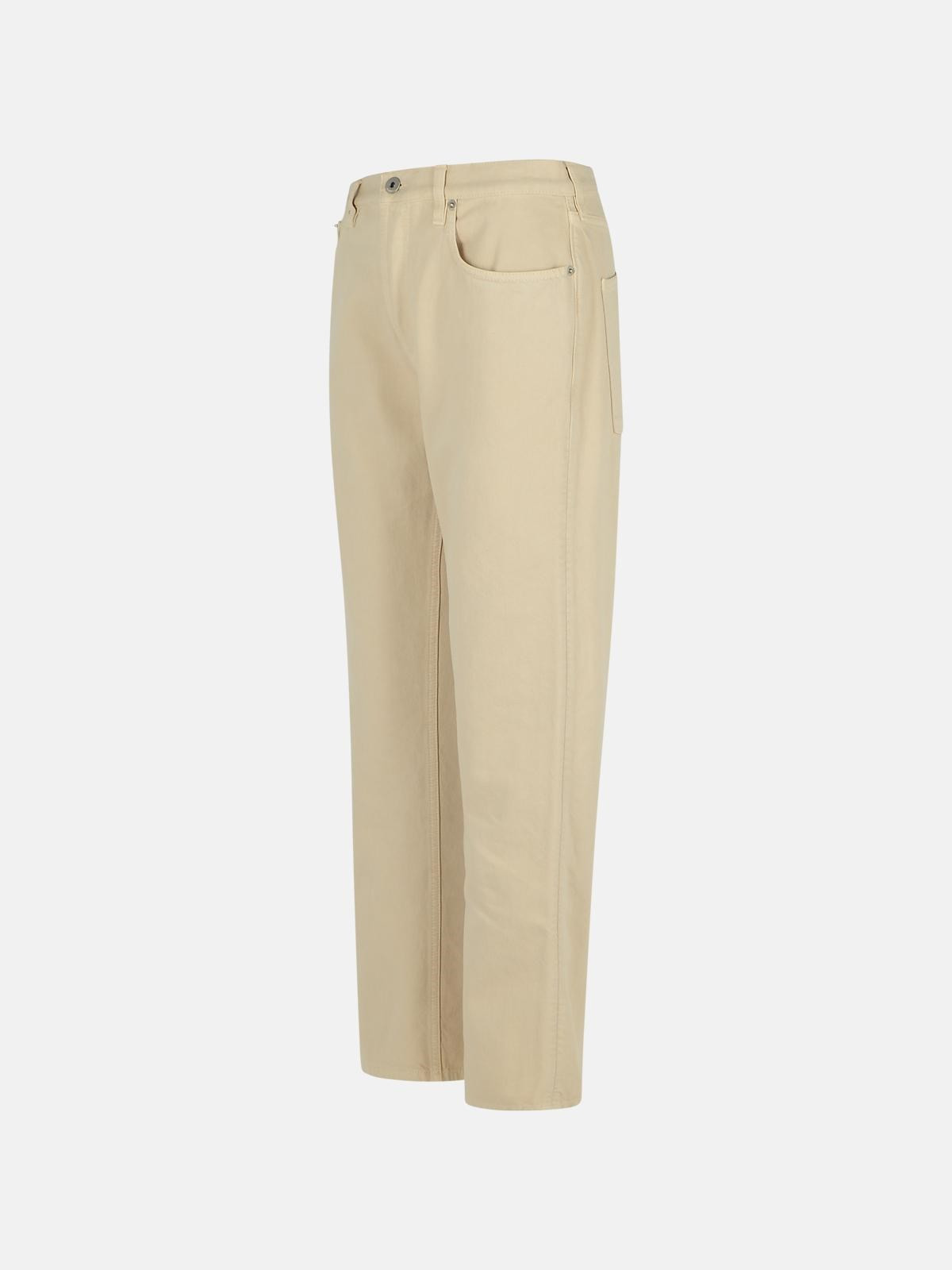 CREAM COTTON JEANS - 2