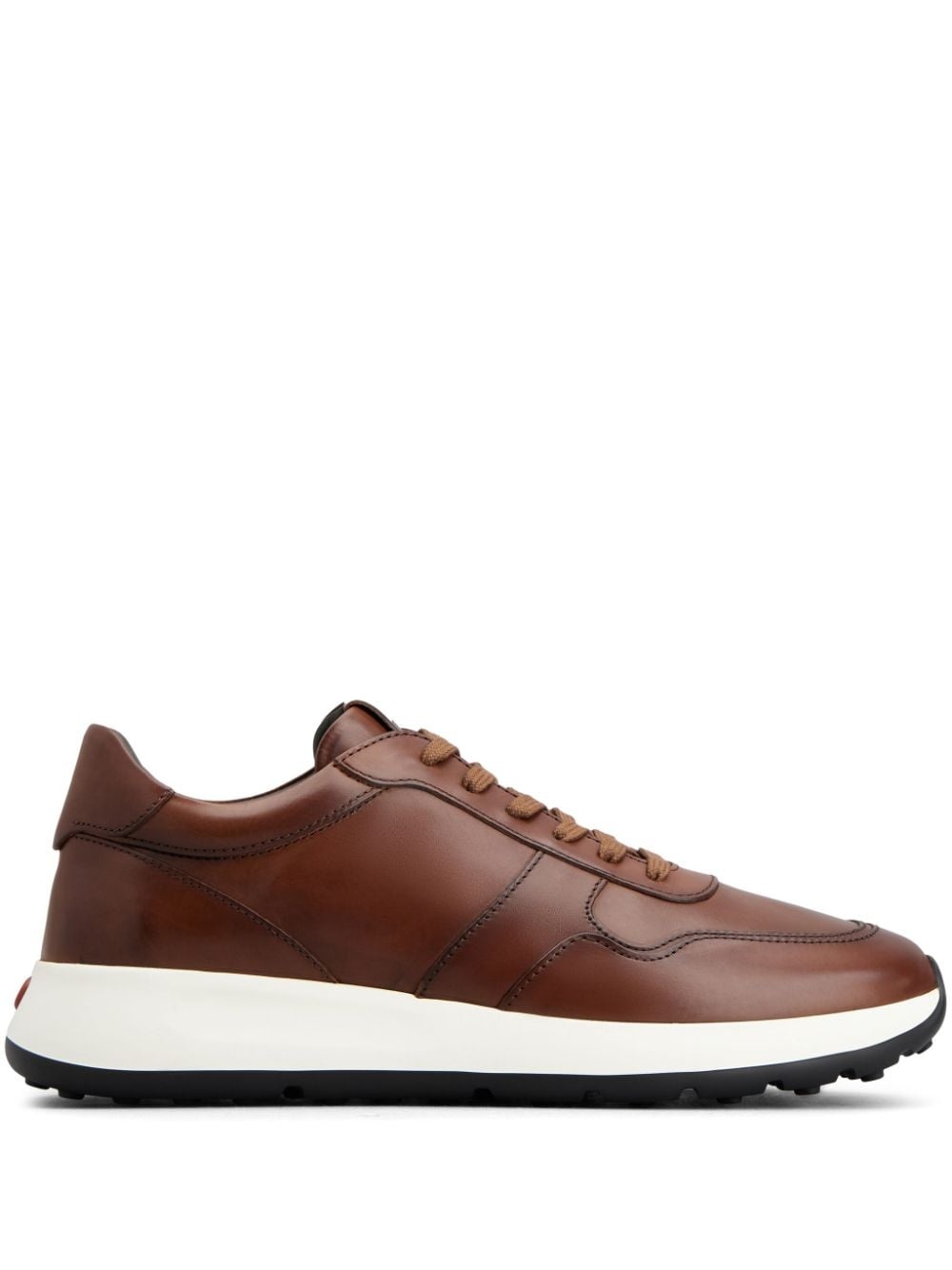 panelled leather sneakers - 1