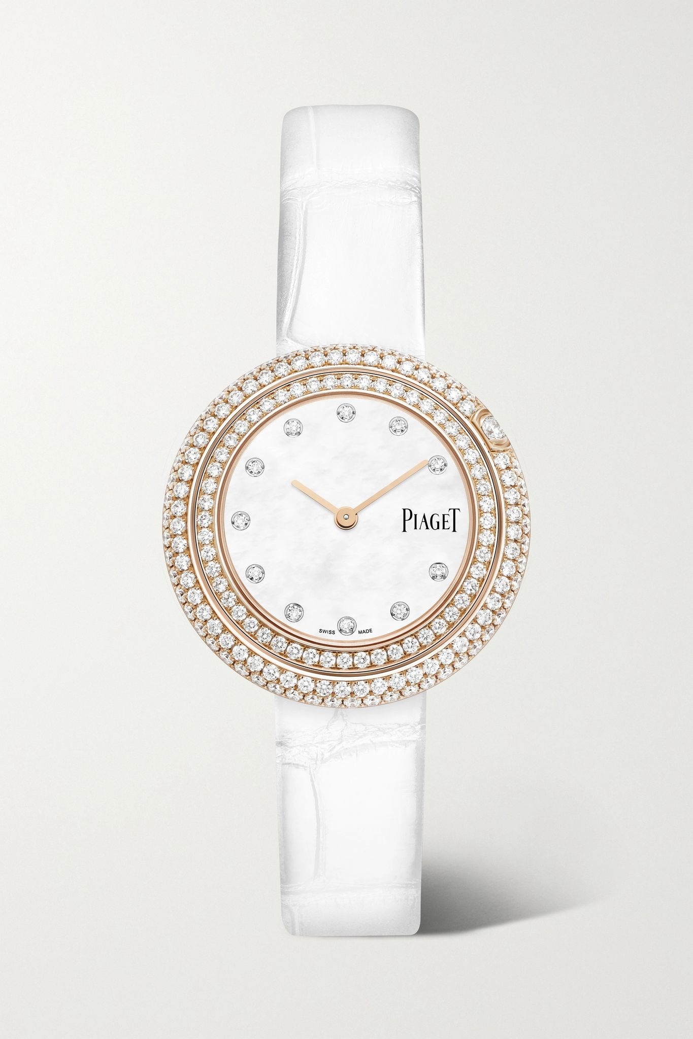 Possession 29mm 18-karat rose gold, alligator and diamond watch - 1