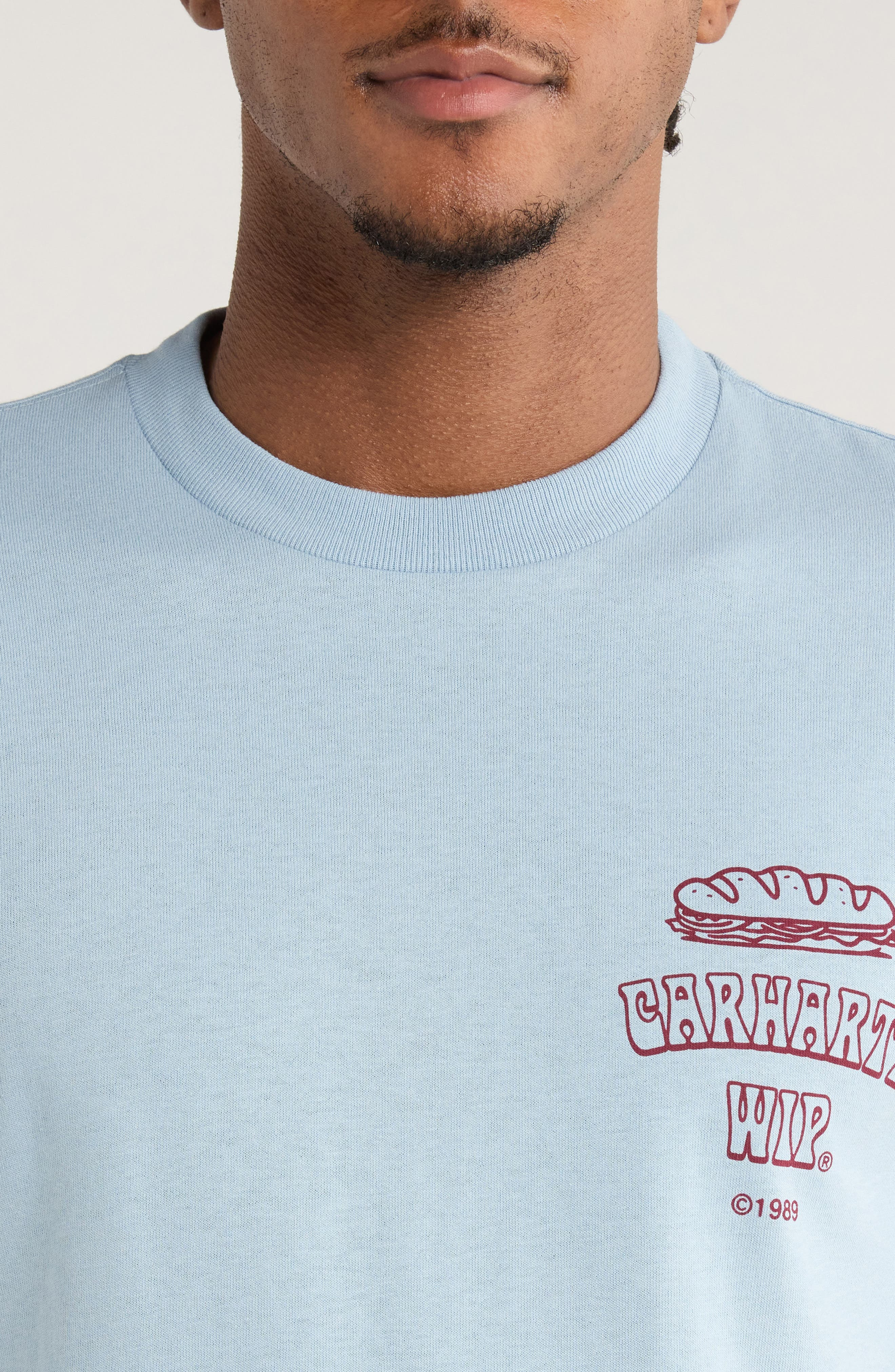 Carhartt Work In Progress Sandwich Organic Cotton Graphic T-Shirt in Blue Fog at Nordstrom - 4