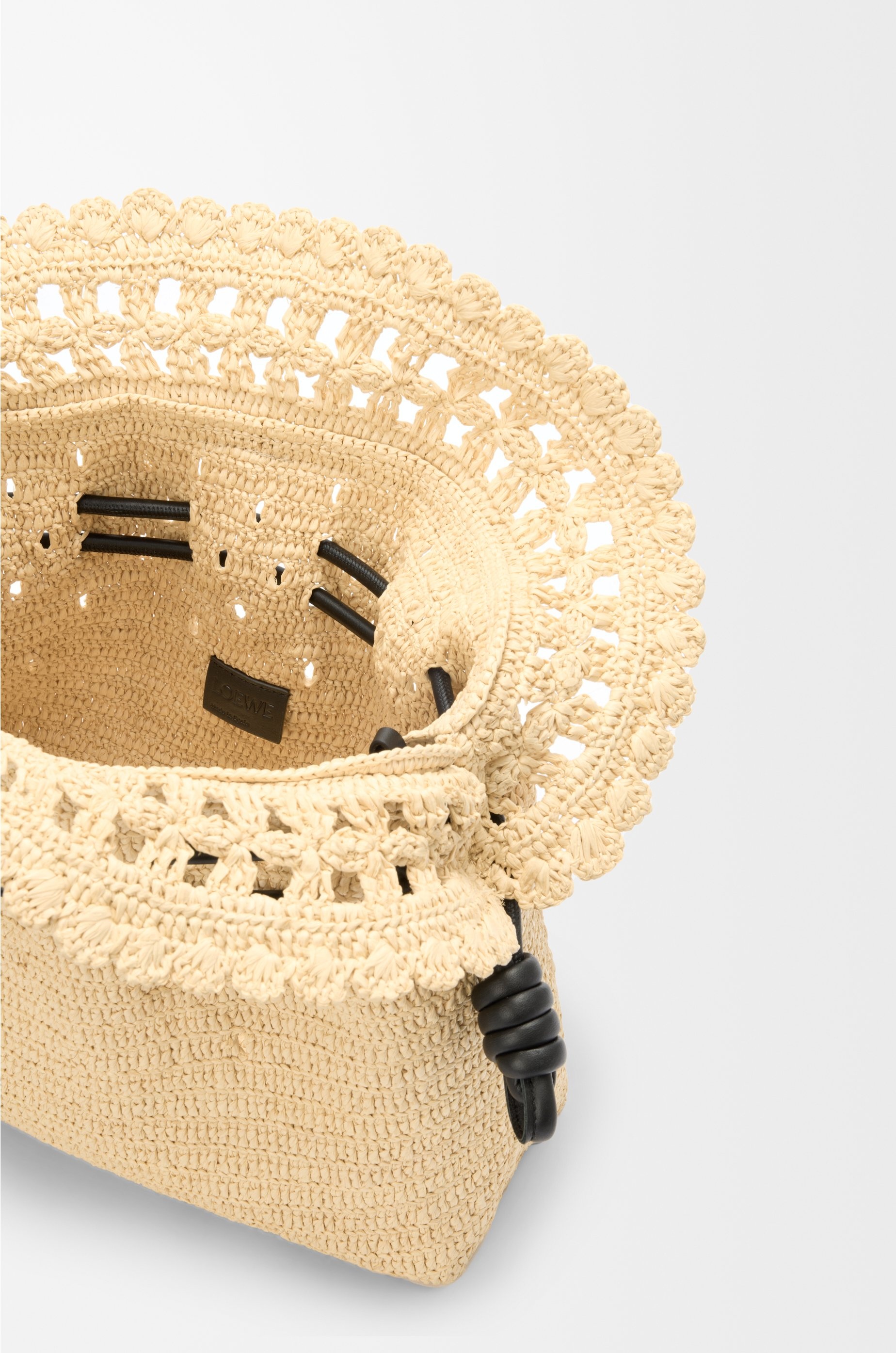 Medium Flamenco clutch in raffia - 8