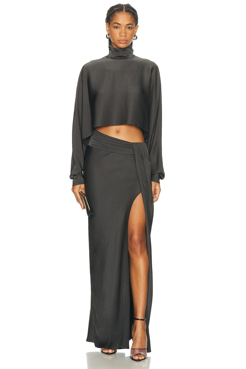 LAPOINTE Lightweight Satin Caftan Top outlook