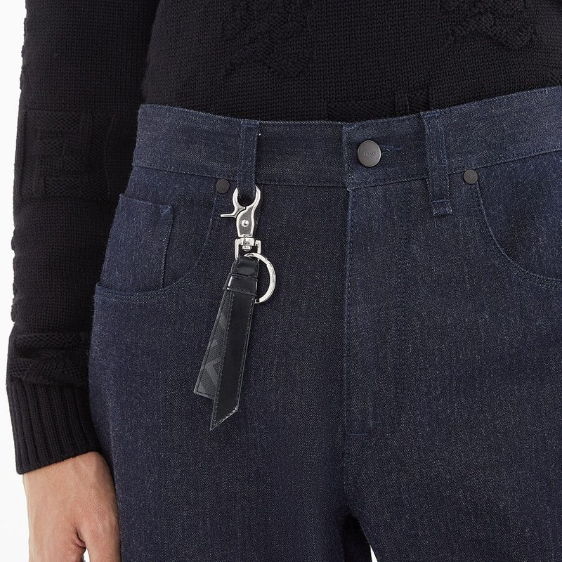 FENDI Black leather key case outlook