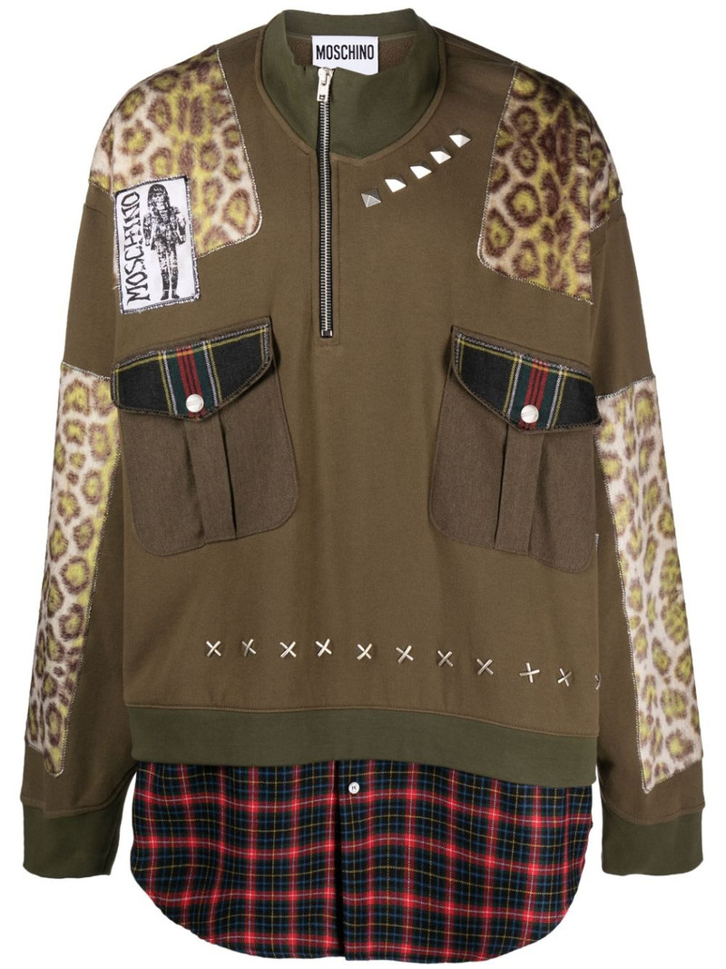 panelled cotton sweatshirt 1