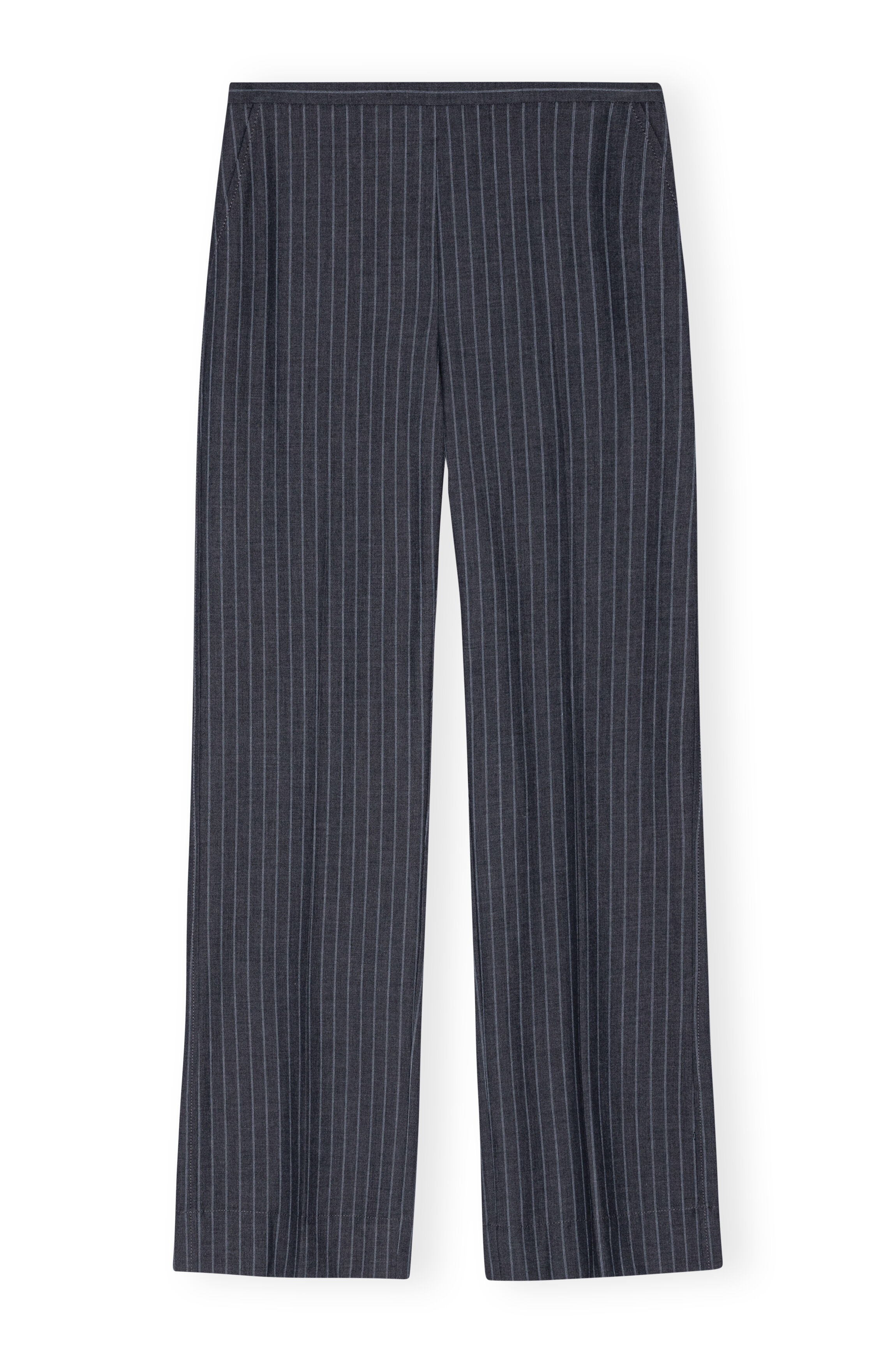 STRETCH STRIPED MID WAIST PANTS - 5