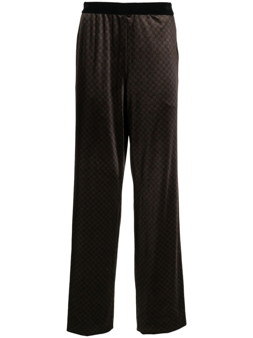 monogram-jacquard straight-leg trousers - 1