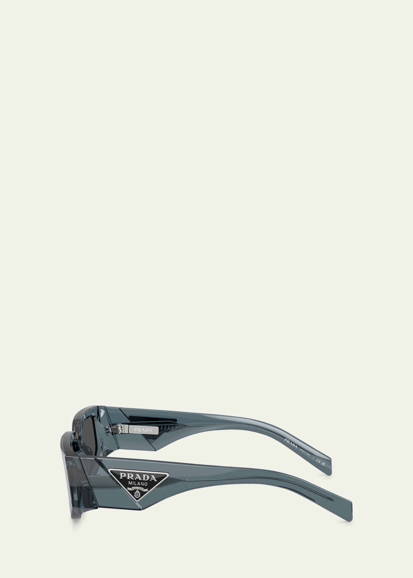 Men's 0PR 09ZSF Acetate and Plastic Rectangle Sunglasses - 3
