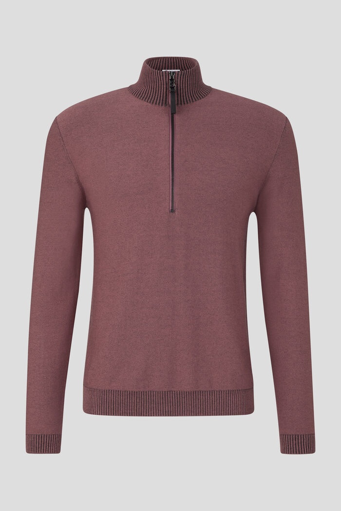 Patryk Half-zip pullover in Blackberry red - 1