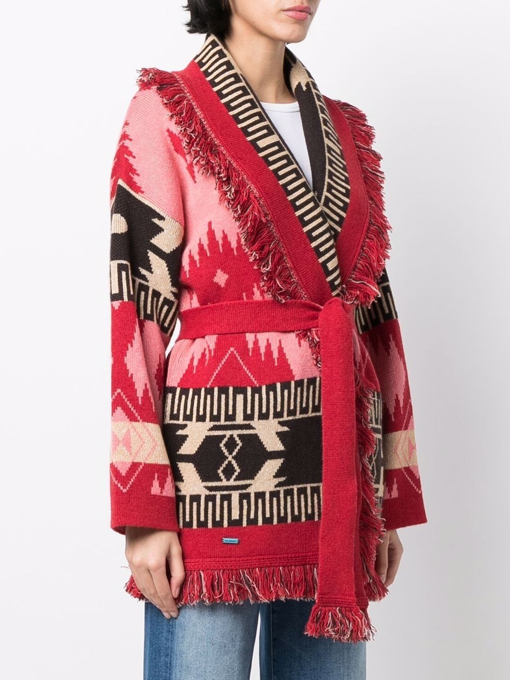 Icon jacquard belted cardigan - 3