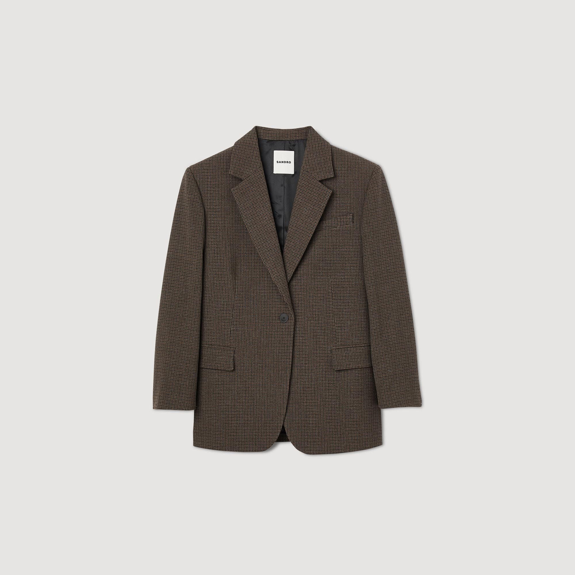 SUIT JACKET WITH SMALL CHECKS - 1