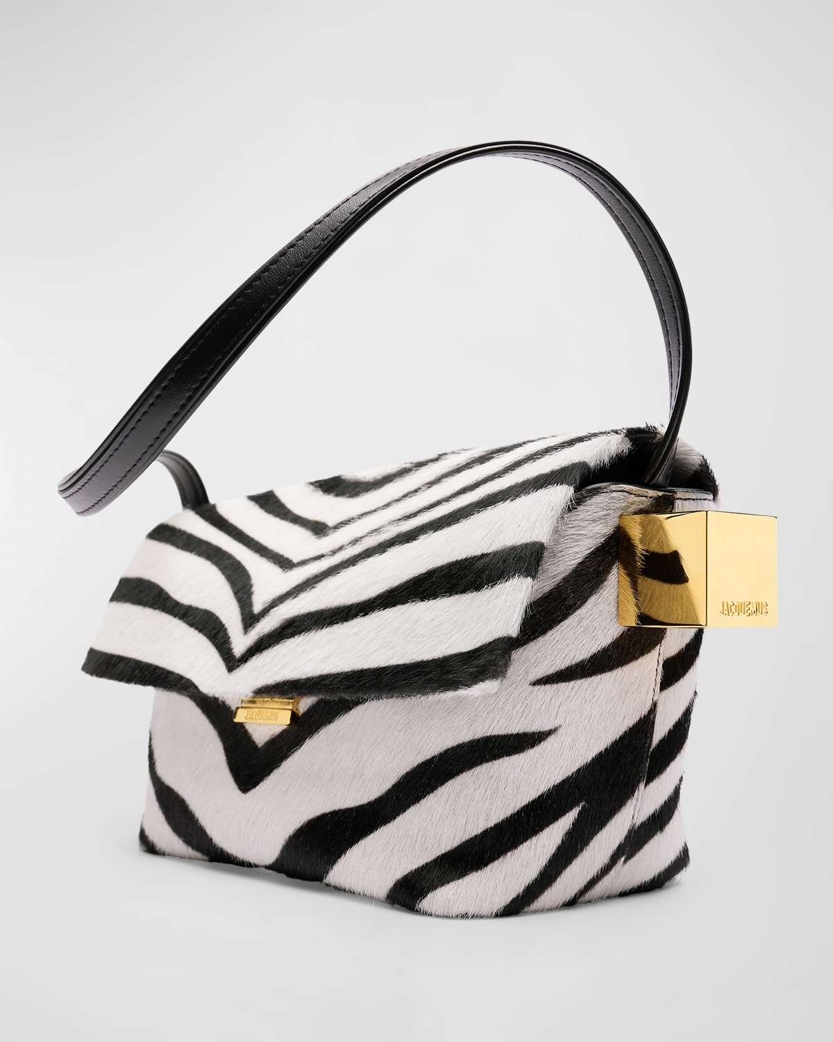 Le Rond Carre Zebra-Printed Leather Shoulder Bag - 3