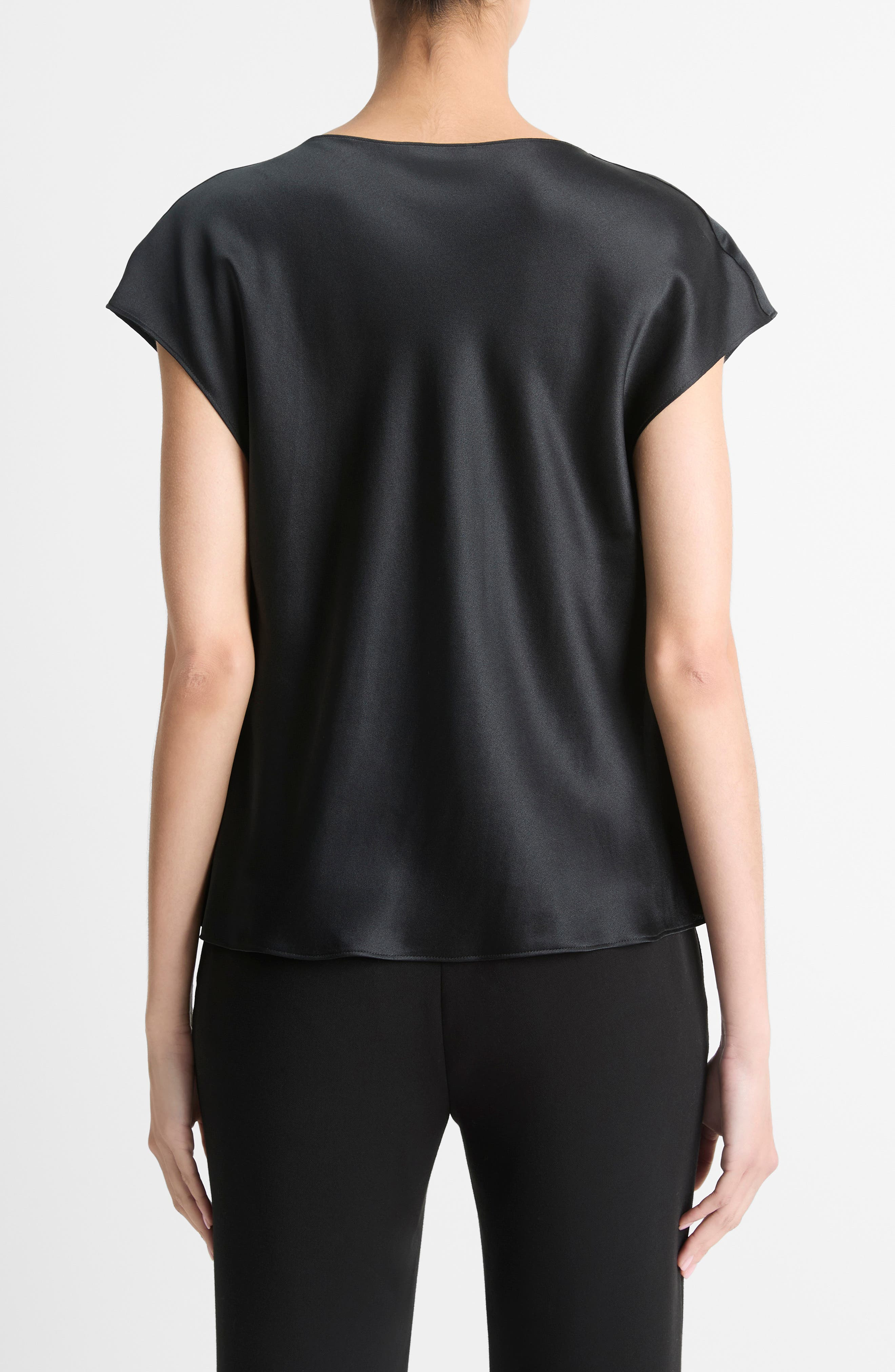 Vince Cowl Neck Silk Blouse in Black at Nordstrom - 2