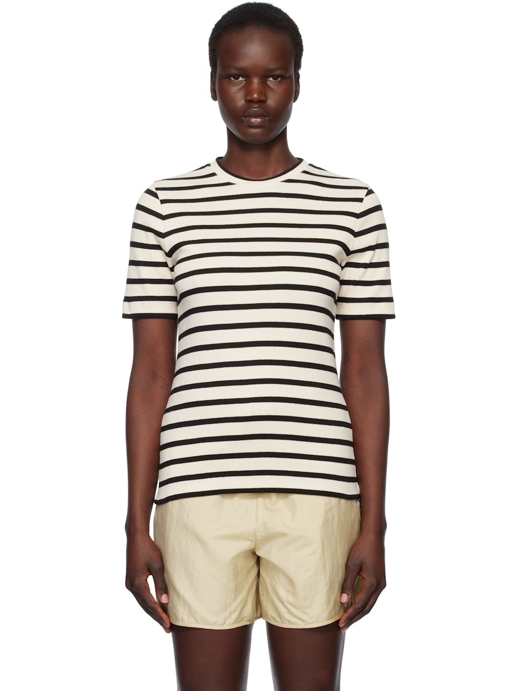Off-White & Black Crewneck T-shirt - 1