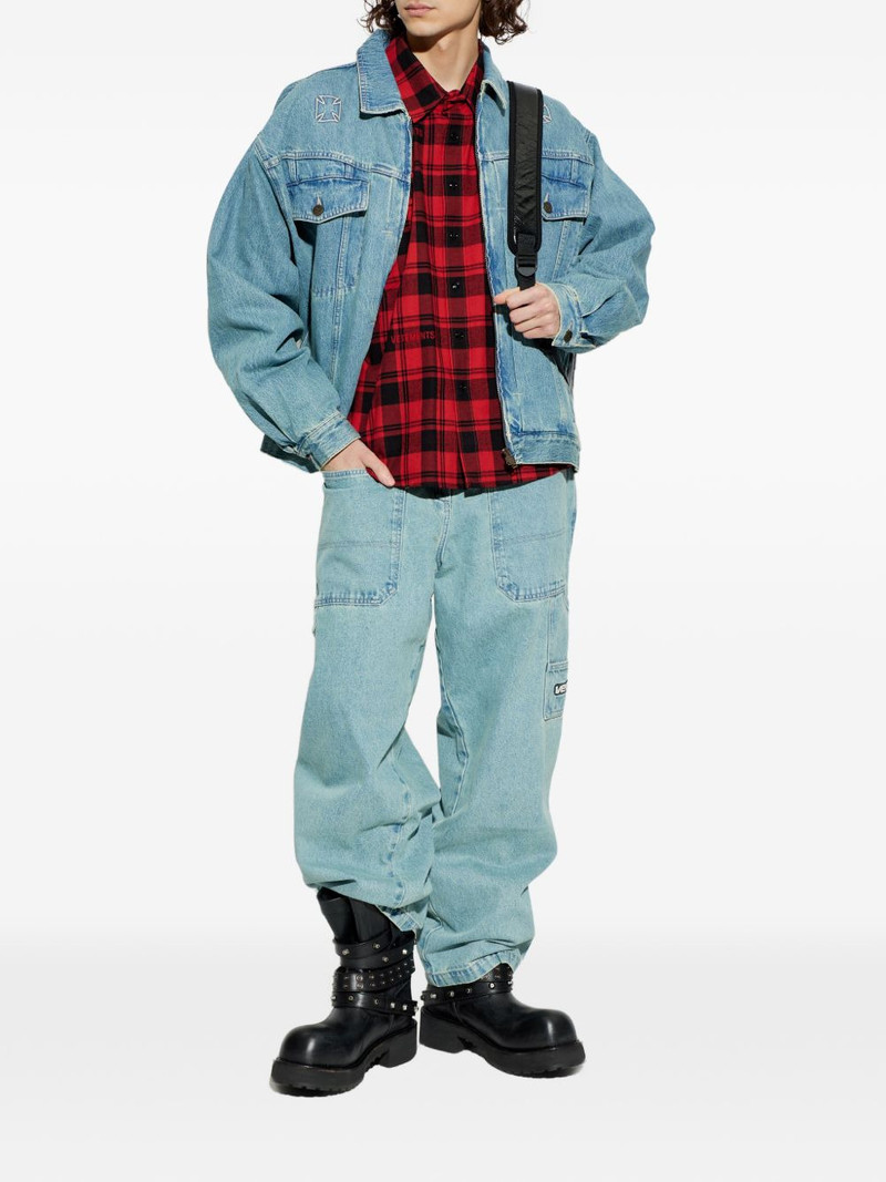 VETEMENTS logo-print denim jacket outlook