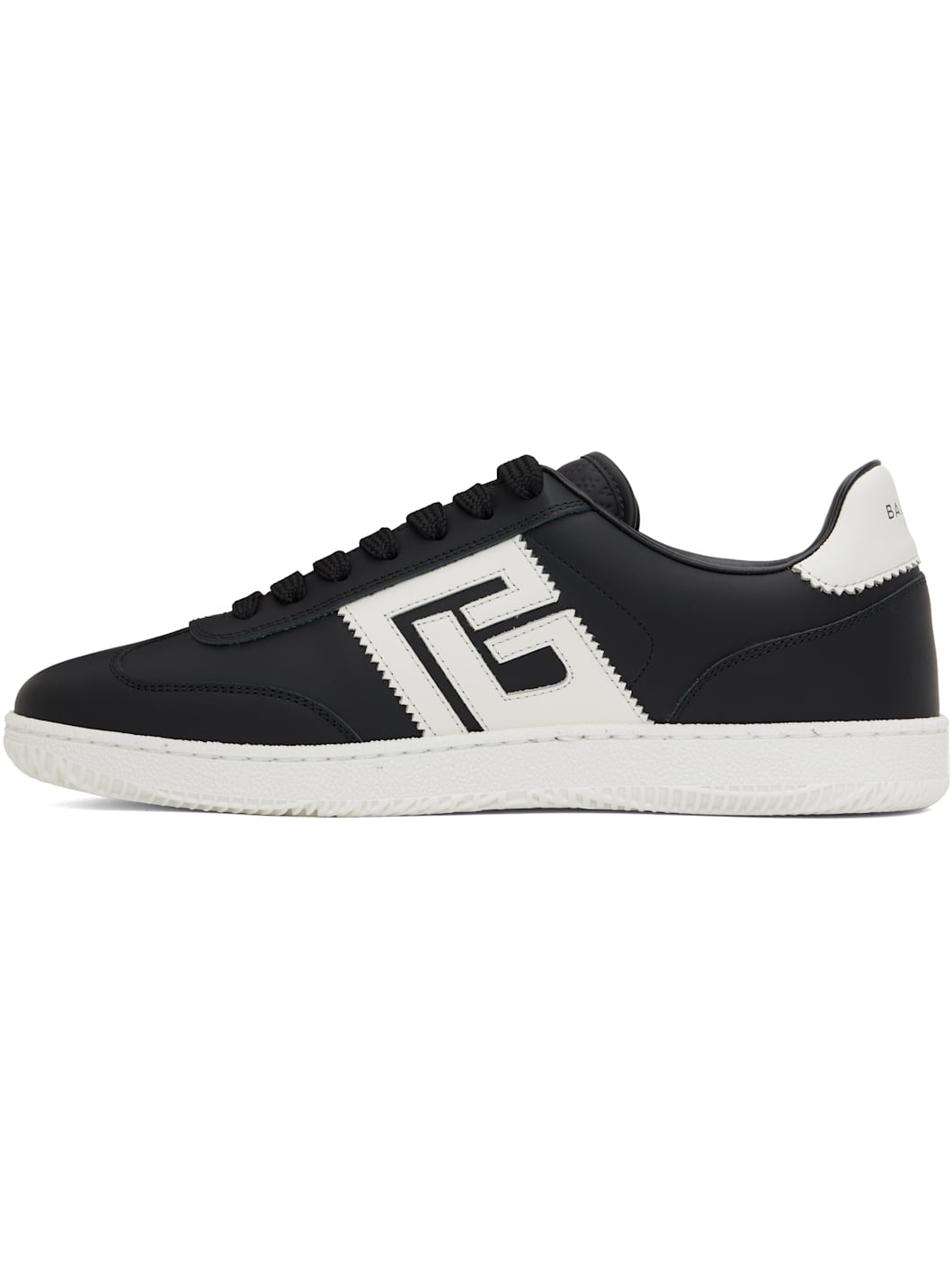 Black Calfskin 'Balmain' Swan Sneakers - 3