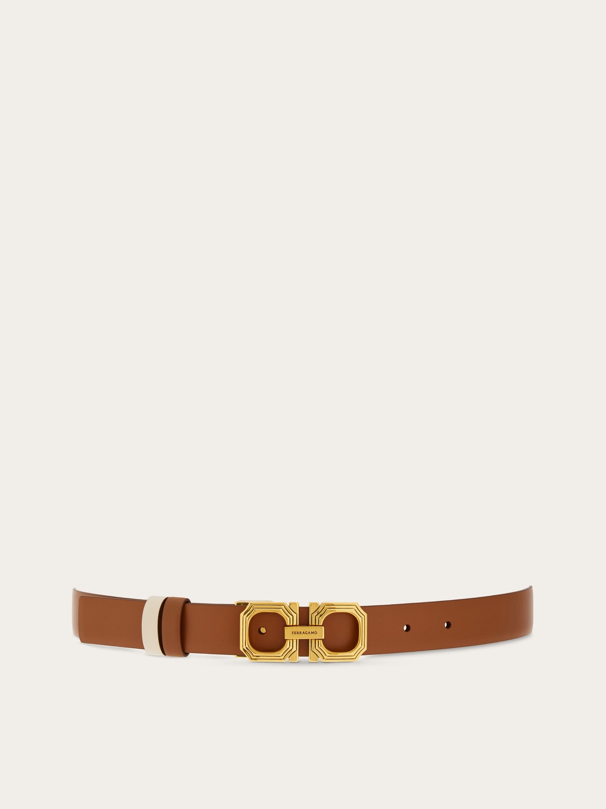 Reversible and adjustable squared Gancini belt - 1