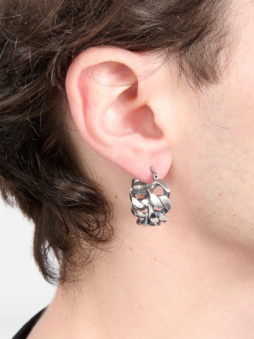 chain-link hoop earrings - 2