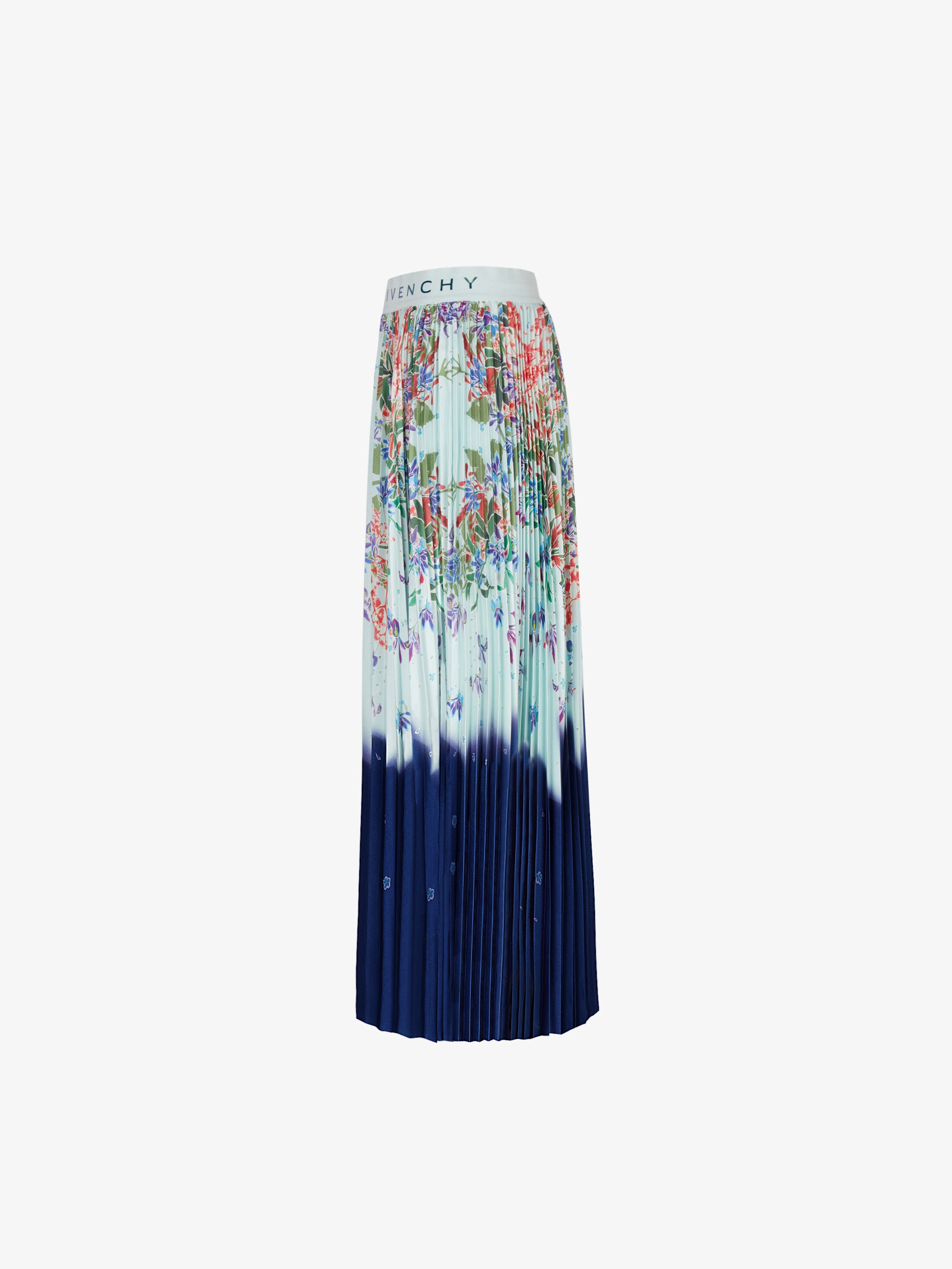 Pleated skirt in floral printed satin - 2