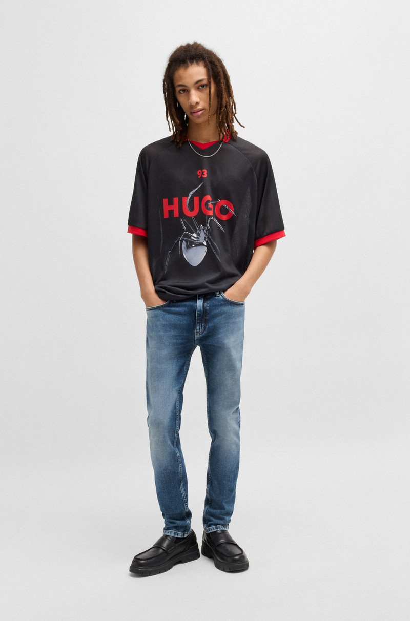 HUGO EXTRA-SLIM-FIT JEANS IN BLUE STRETCH DENIM outlook