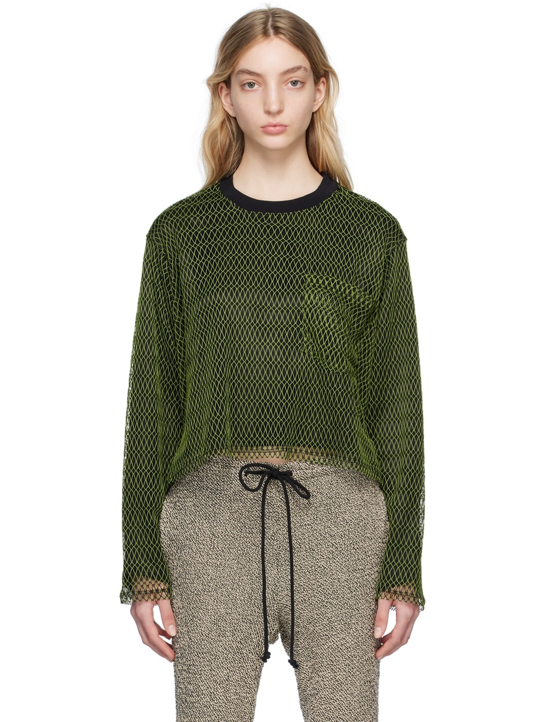 Green & Black Layered Long Sleeve T-Shirt - 1