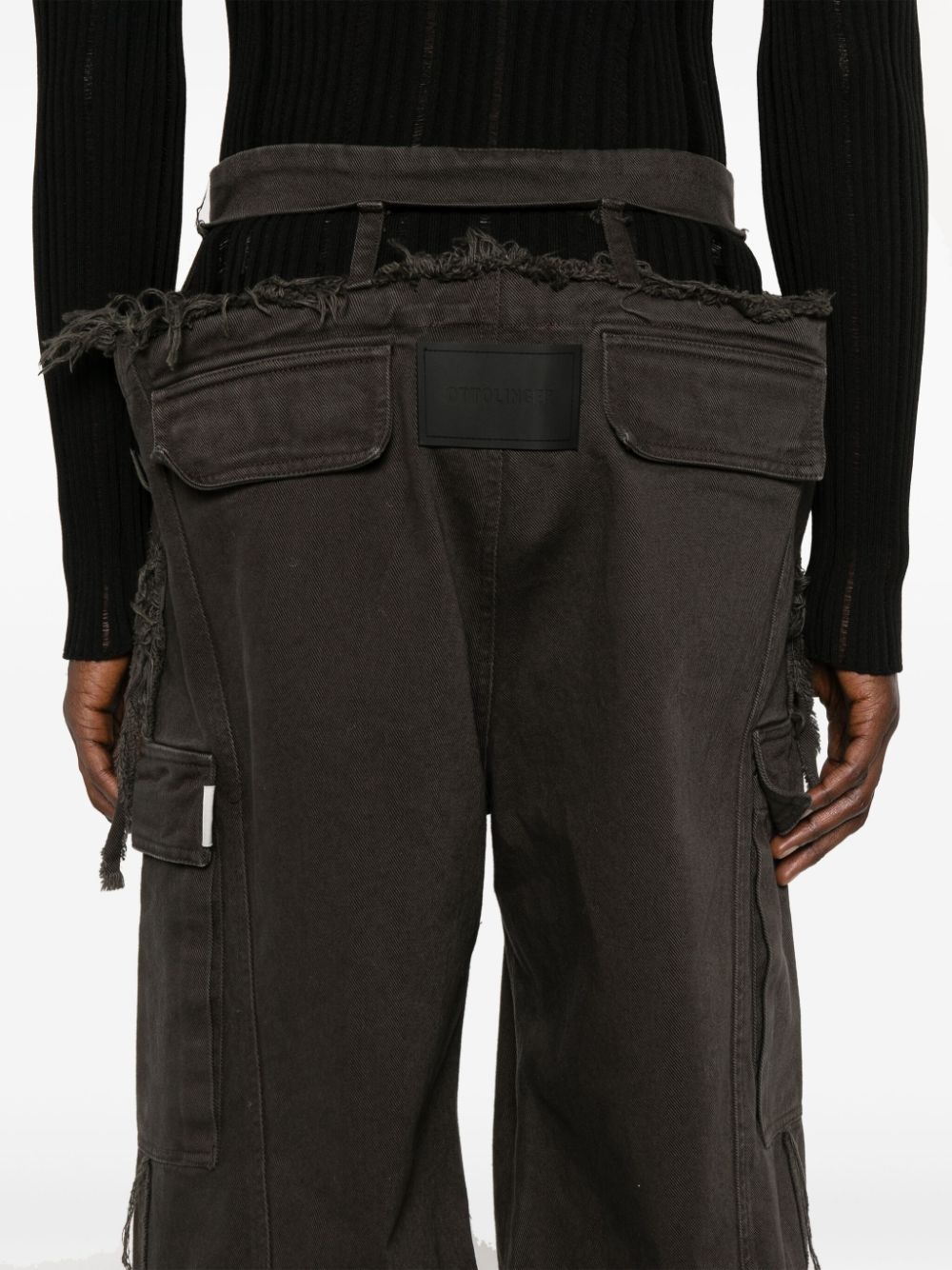 wide-leg cargo trousers - 6