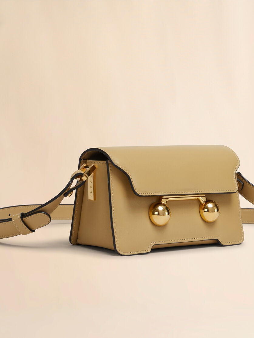 CAMEL LEATHER TRUNKAROO MINI SHOULDER BAG - 4