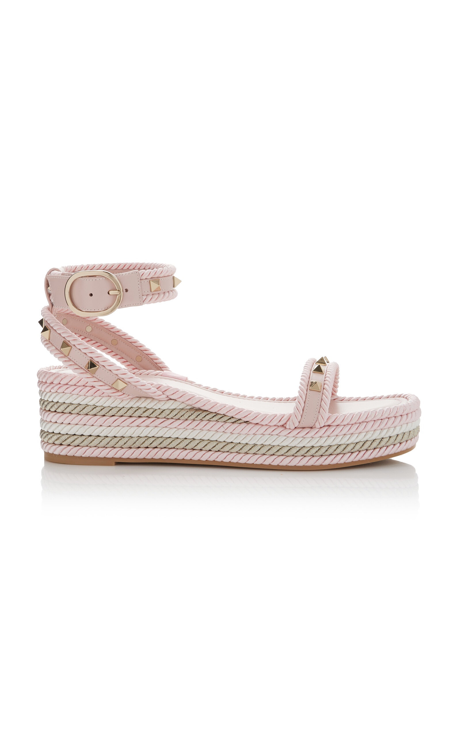 Valentino Garavani Rope Flatform Sandals pink - 1