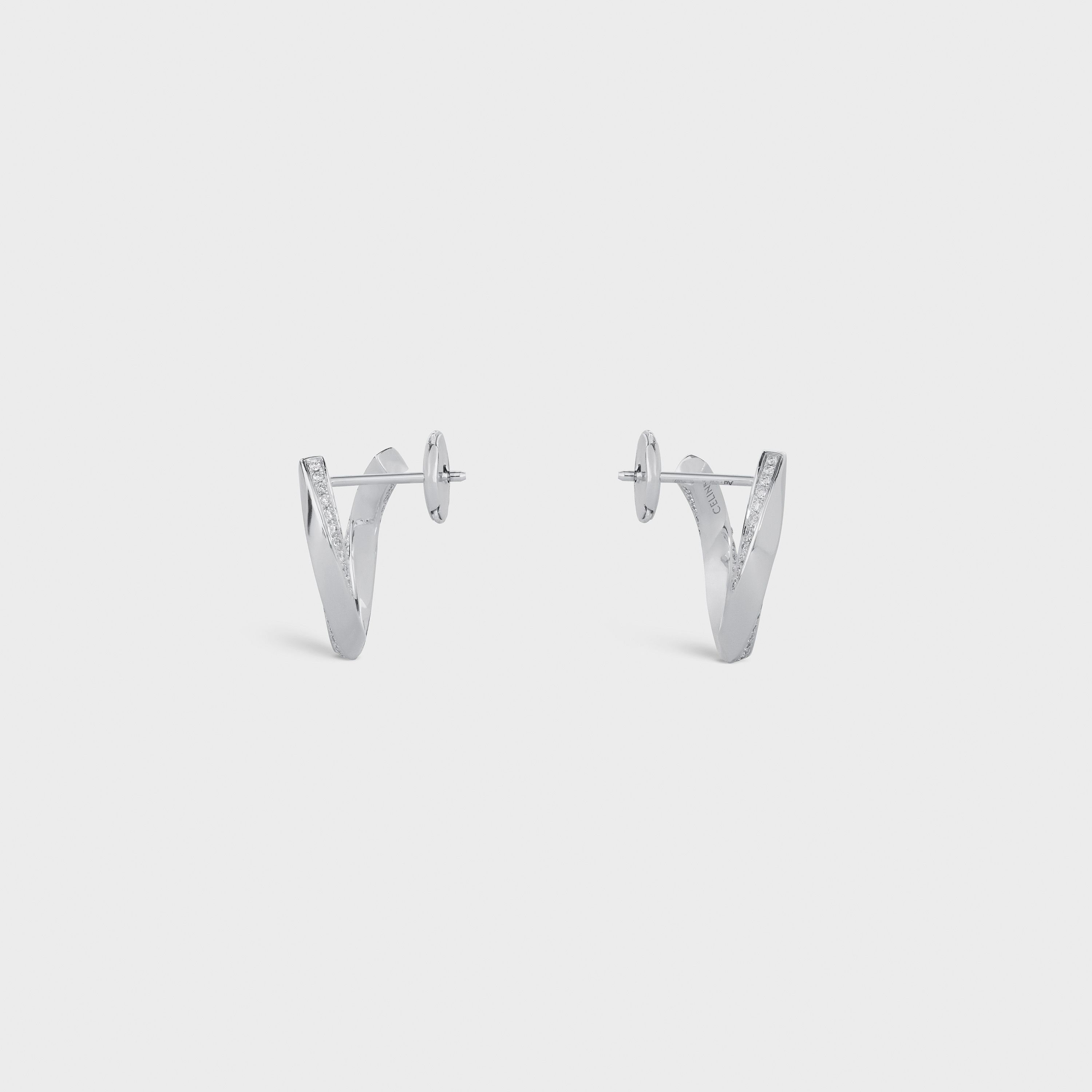 Torsion Earrings in White Gold and Diamonds - 3