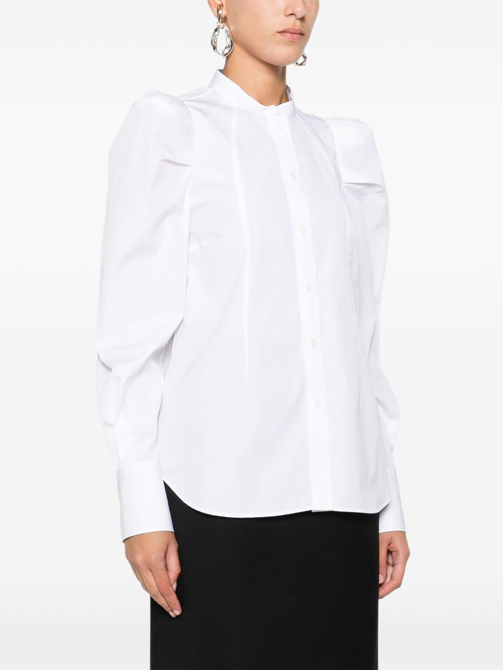 puff-sleeve button-front shirt - 3