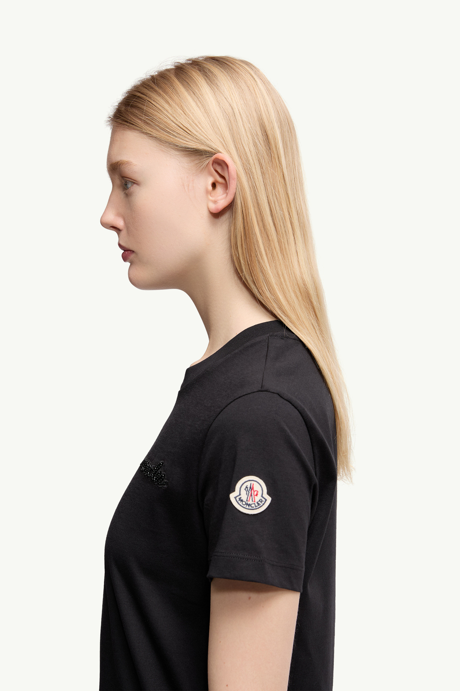 Beaded Logo Cotton T-Shirt - 4