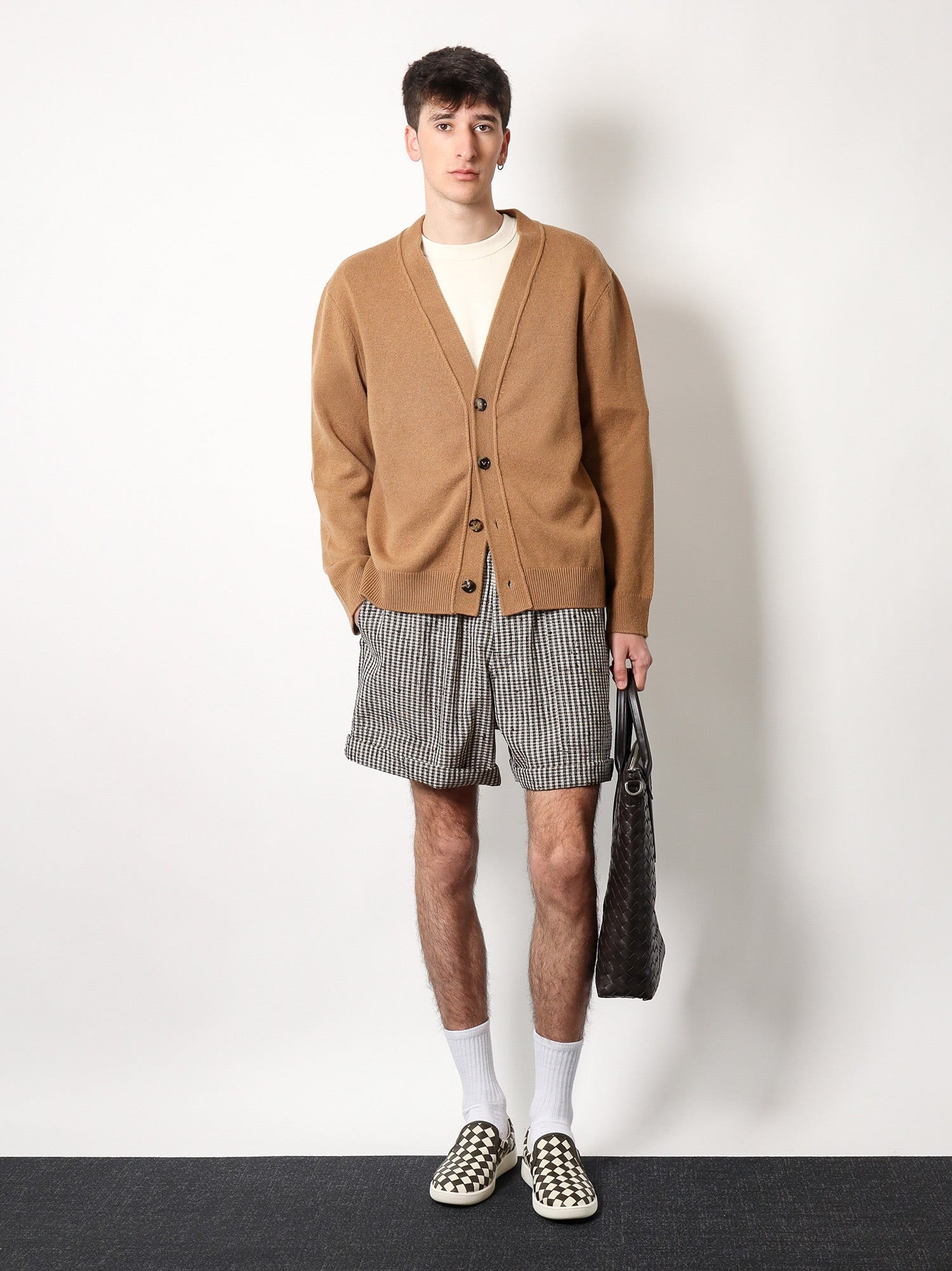 Bottega Veneta Cashmere Cardigan With Intrecciato Iconic Motif Leather  Details - 2