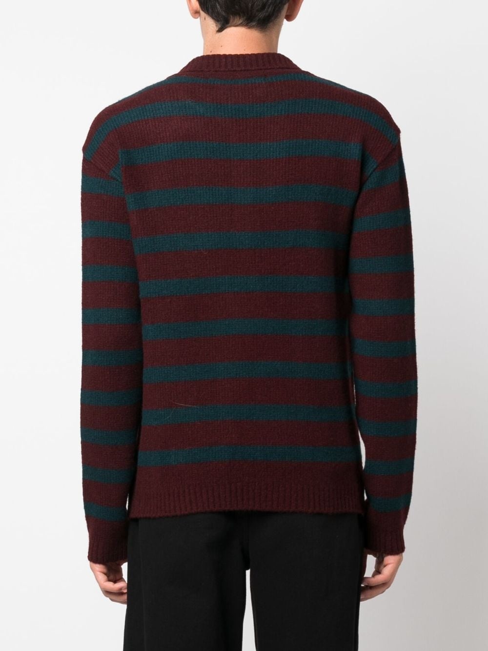 logo-embroidered striped polo shirt - 4