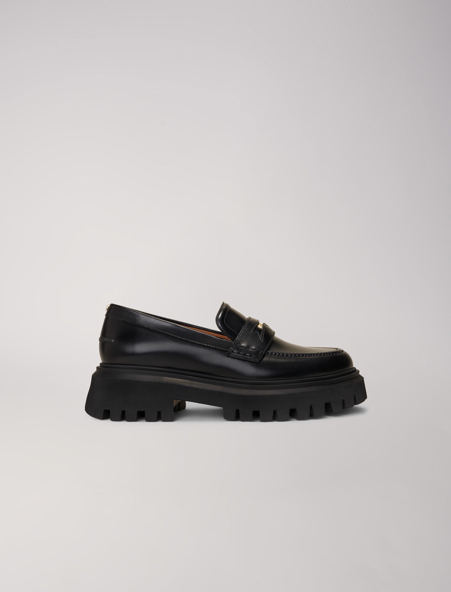 Leather platform loafers - 1