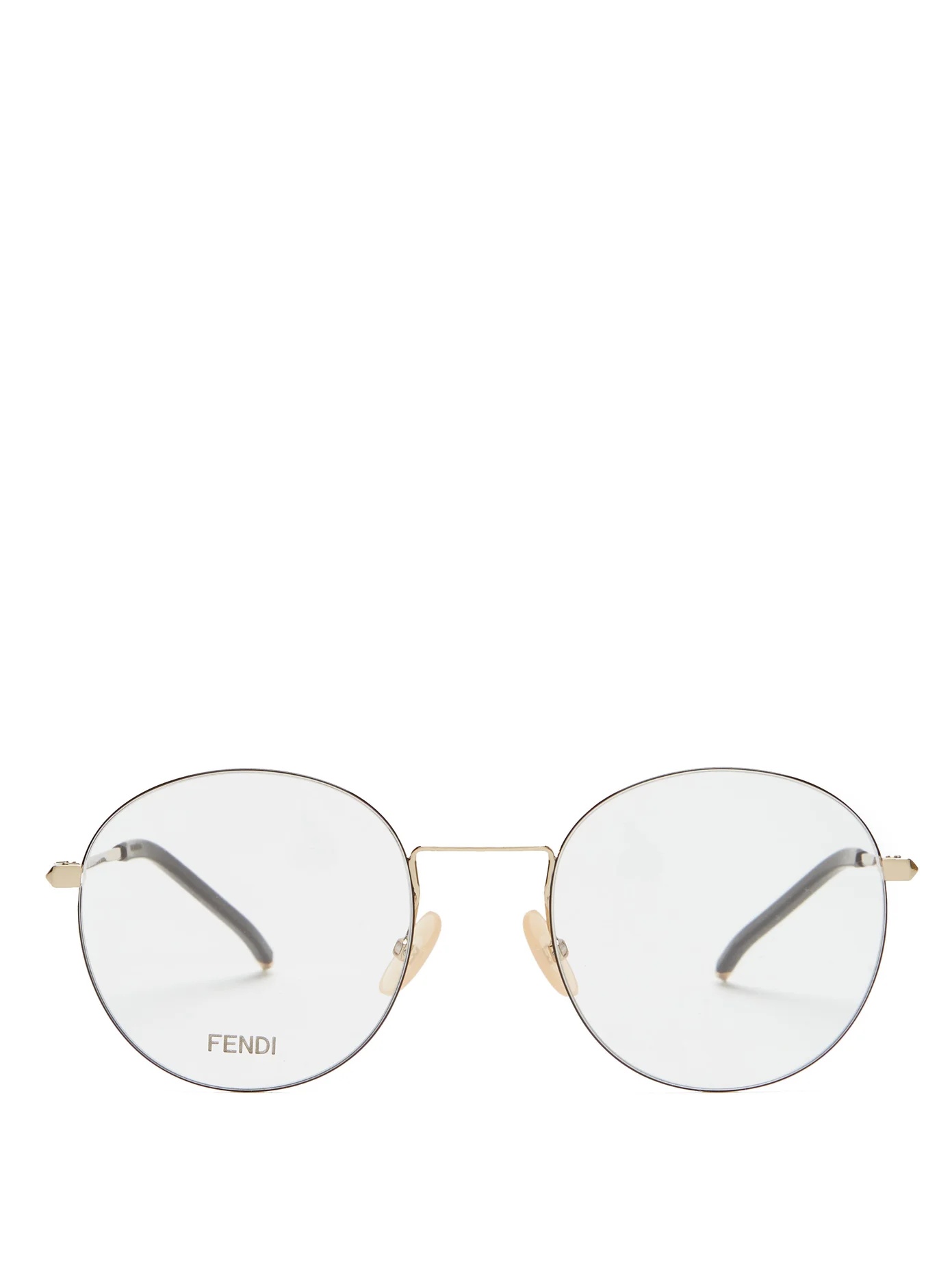 Oversized round stainless-steel glasses - 1