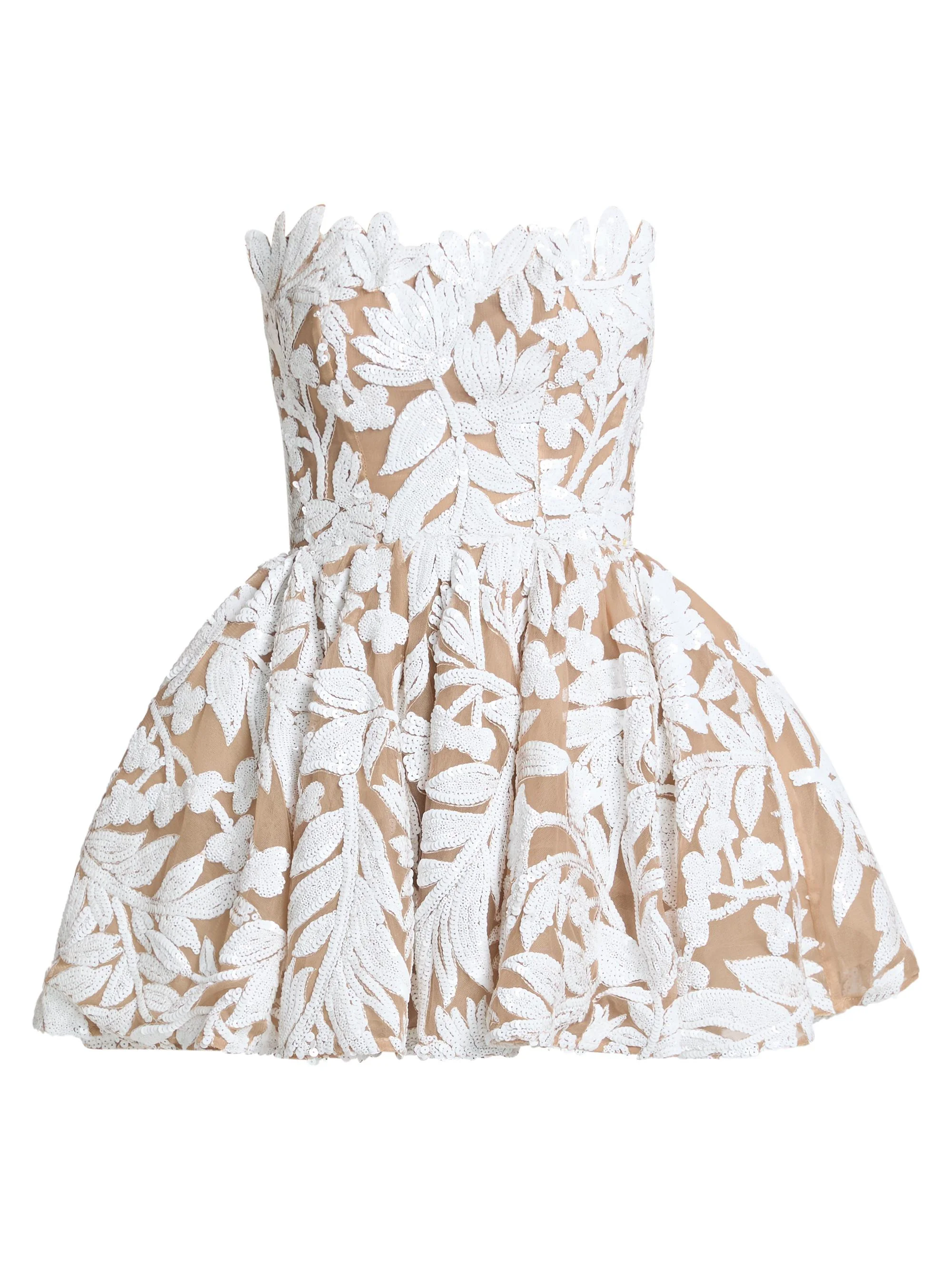 Women's Chloe Embroidered Strapless Minidress - White - 1
