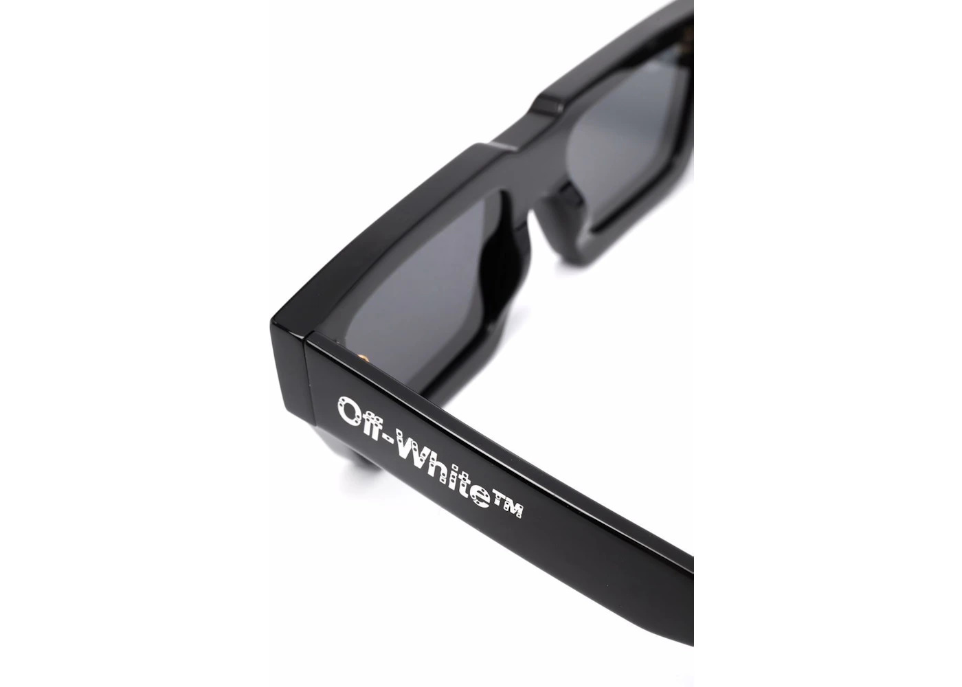 OFF-WHITE Manchester Rectangular Frame Sunglasses Black/Dark Grey/White (OERI002Y21PLA0011007) - 3