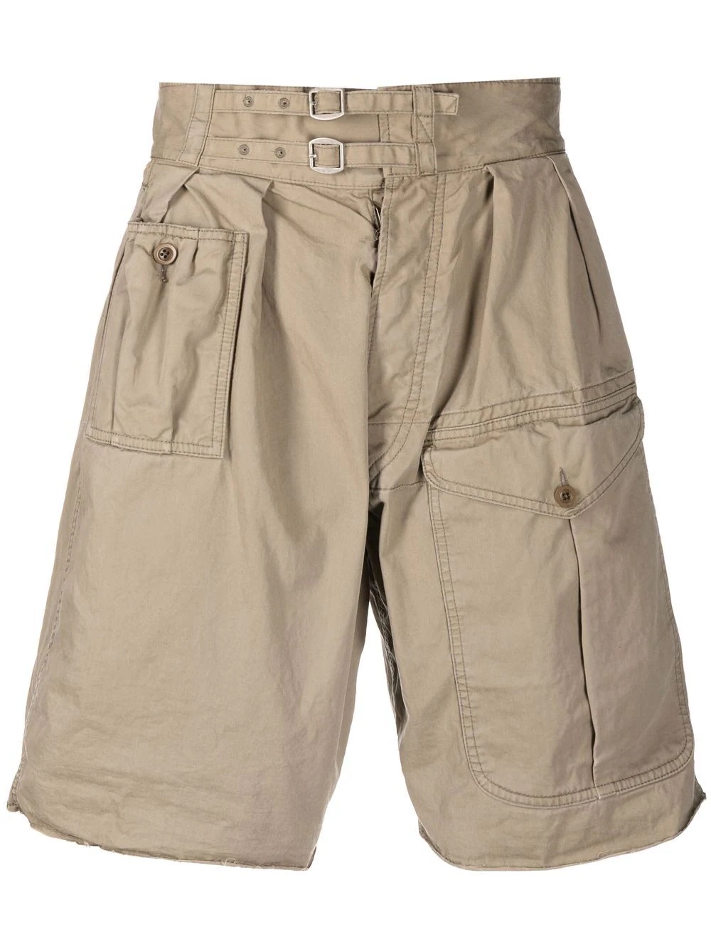 high-rise cargo shorts - 1