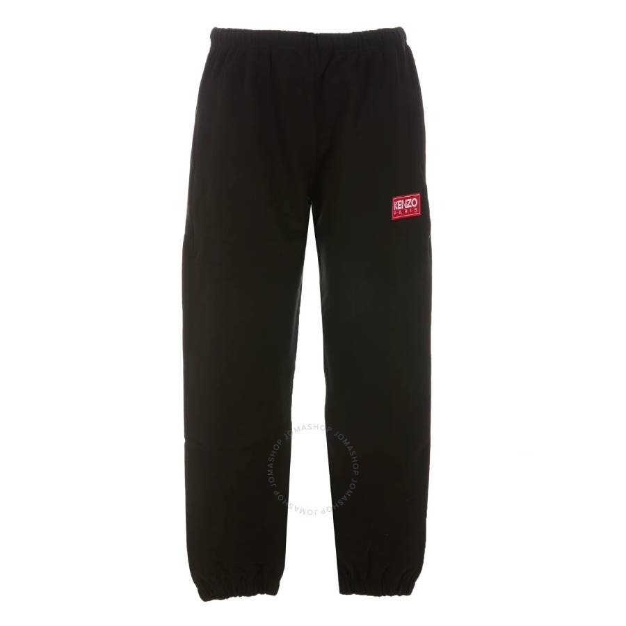 Kenzo Paris Logo Patch Cotton Joggers In Black - 1