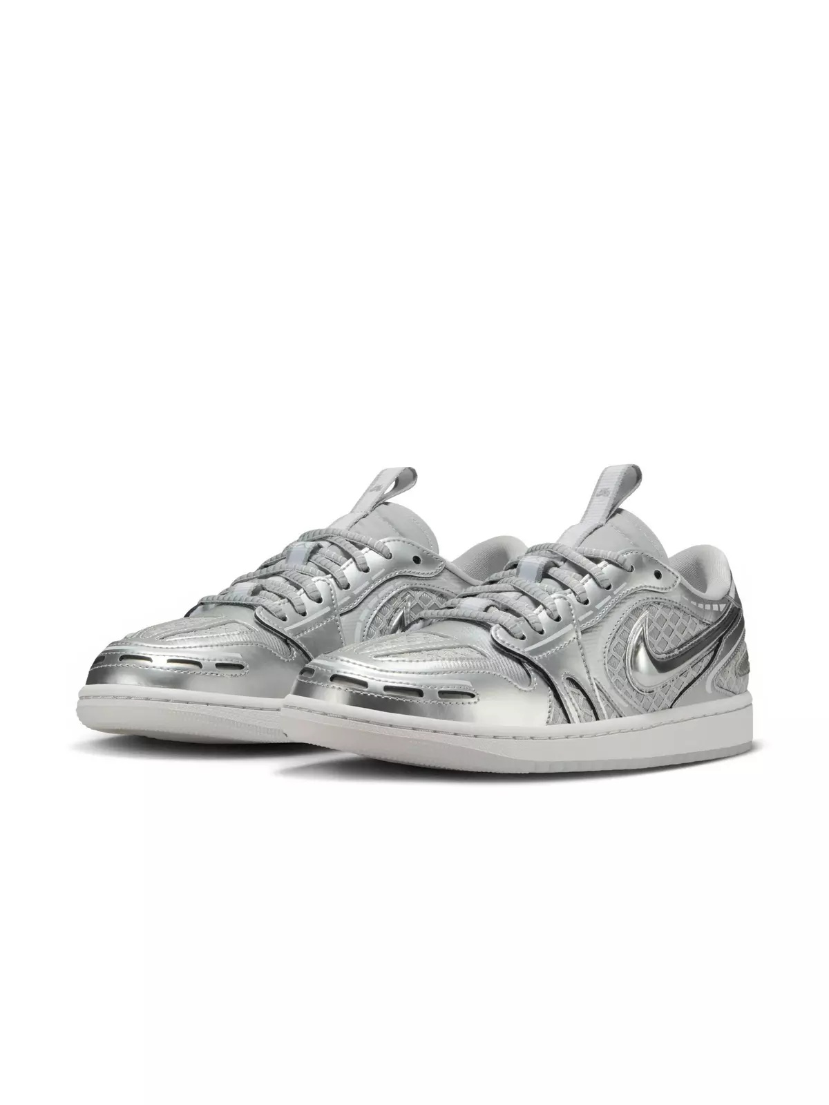 1 Low Method of Make "Neutral Grey/Metallic Silver/White" Women's Shoe - 5