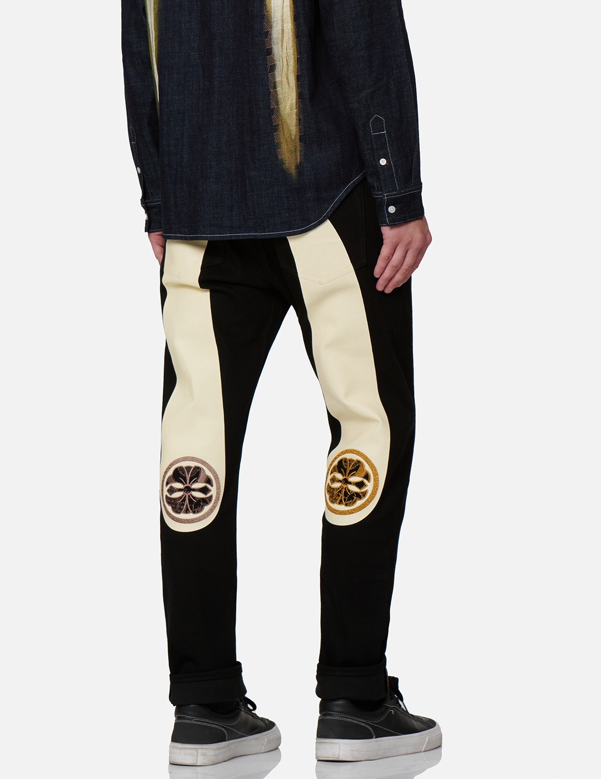 DAICOCK PRINT WITH KAMON EMBROIDERY CARROT-FIT JEANS #2017 - 7