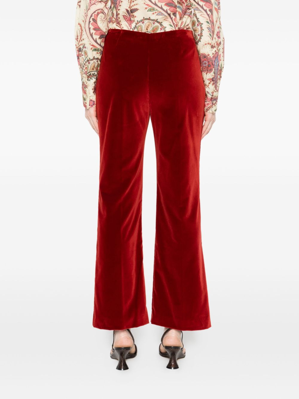 velvet-textured trousers - 4
