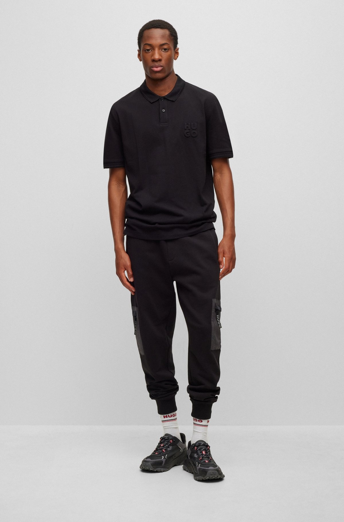 STACKED-LOGO-EMBOSSED POLO SHIRT IN COTTON PIQUÉ - 4