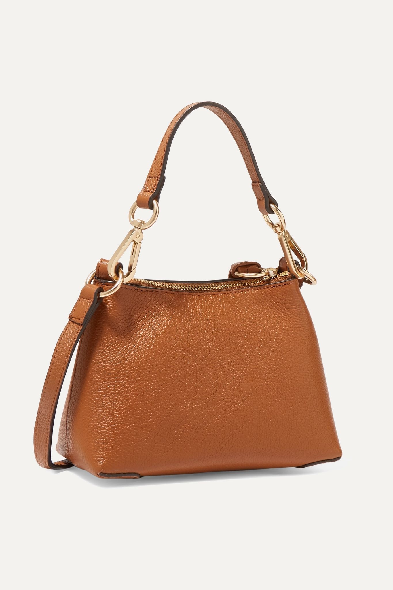 Joan mini textured-leather and suede shoulder bag - 3