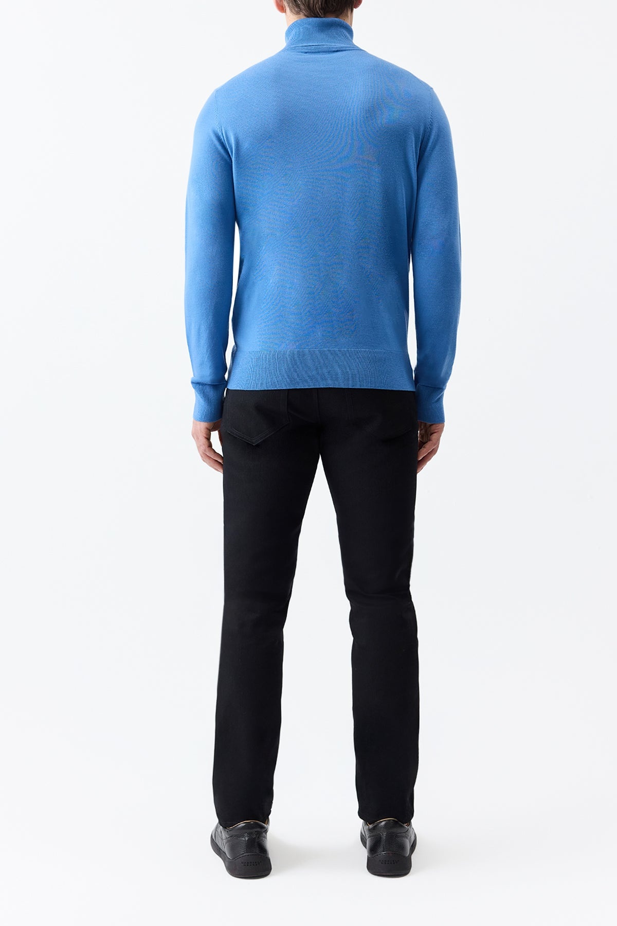 Jermaine Knit Turtleneck in Sky Merino Wool - 5