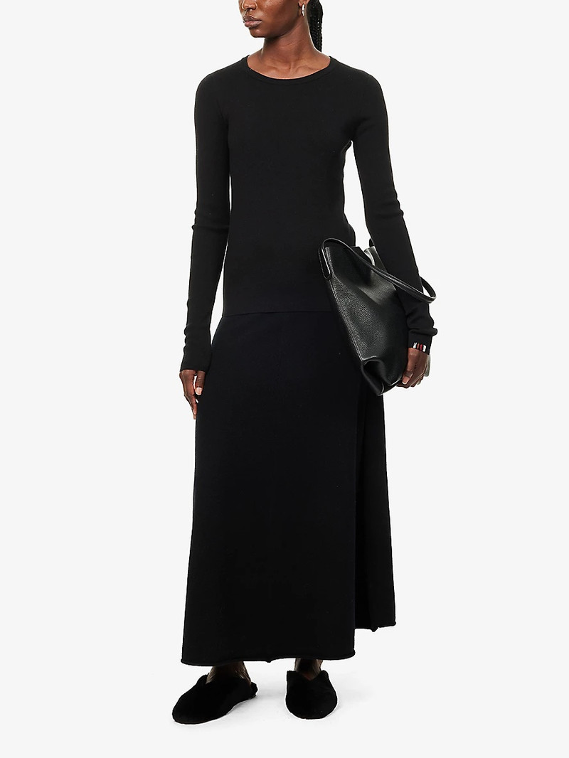 extreme cashmere n°388 ease cashmere-blend knitted midi skirt outlook