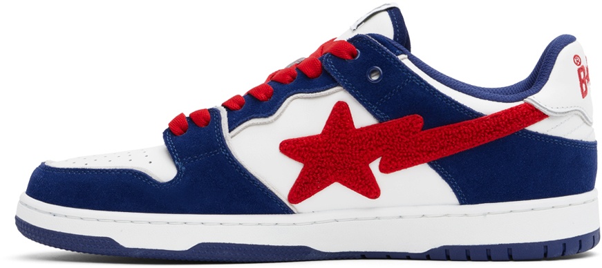 White & Blue Sk8 Sta #2 Sneakers - 3