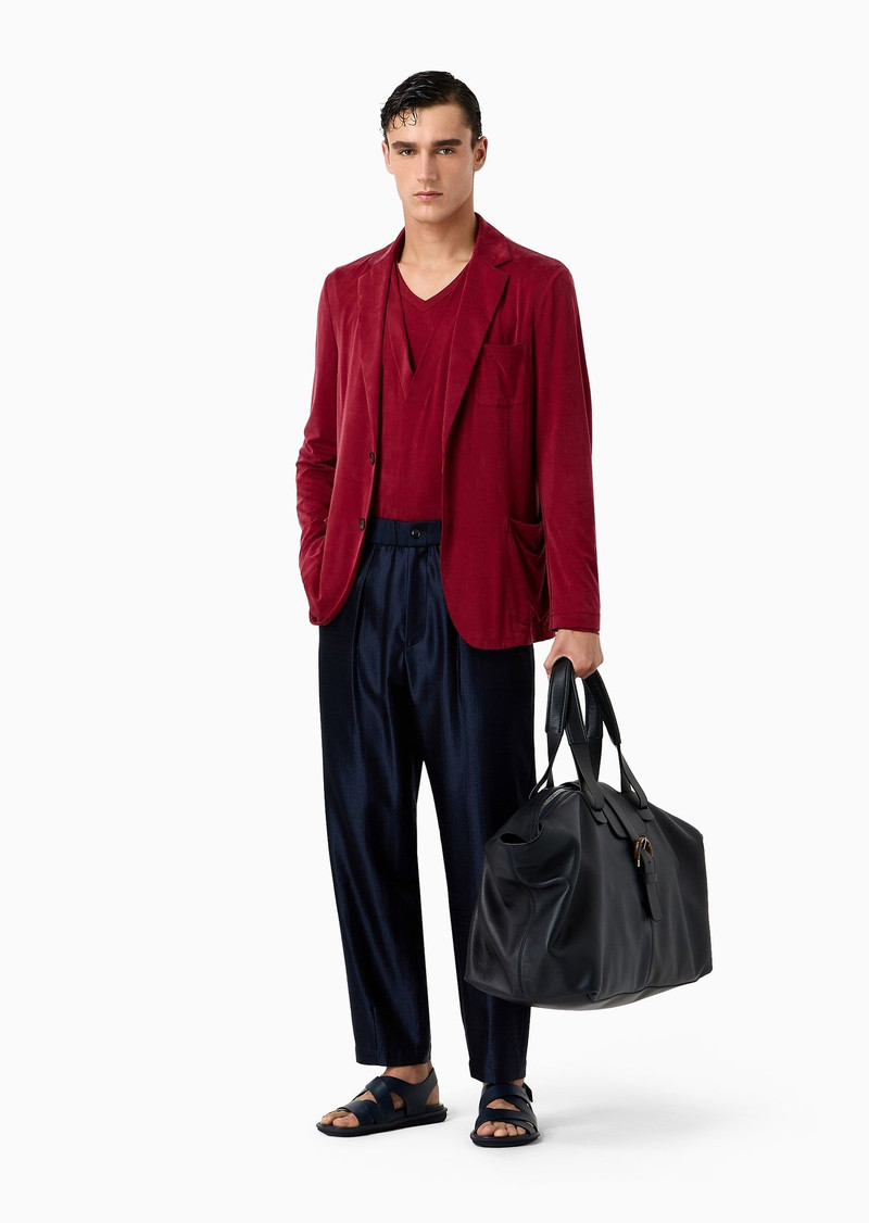 GIORGIO ARMANI Single-breasted jacket in stretch cupro jersey outlook