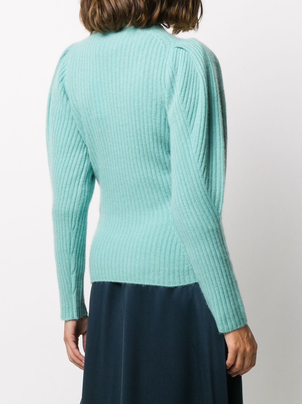 balloon sleeved knitted cashmere jumper - 4