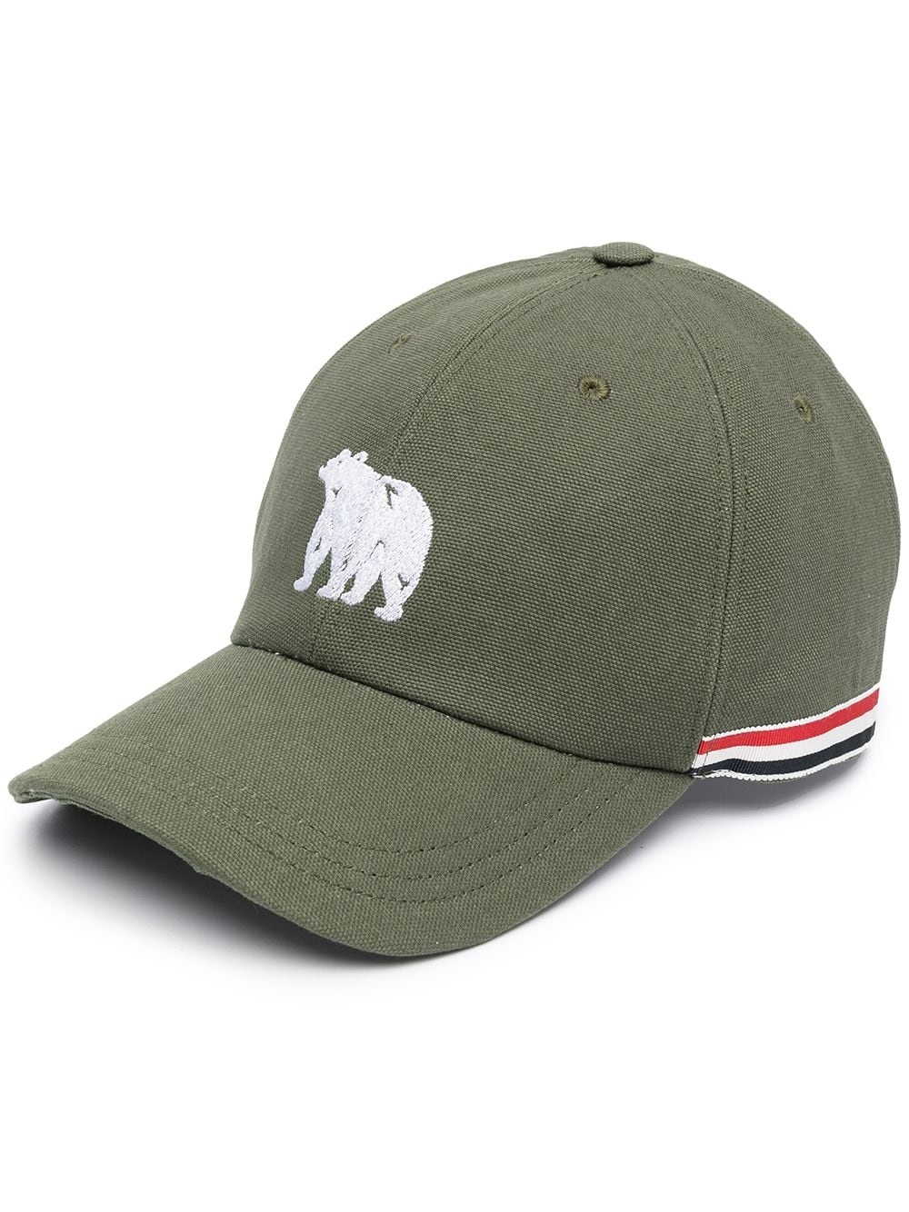 Bear embroidered RWB stripe baseball cap - 1